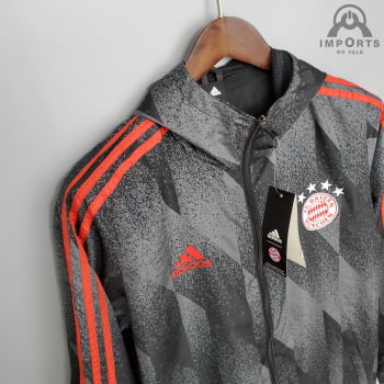 Jaqueta Corta-Vento Bayern de Munique 21/22 - Chumbo/ vermelho