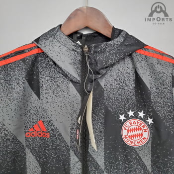 Jaqueta Corta-Vento Bayern de Munique 21/22 - Chumbo/ vermelho