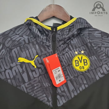Jaqueta Corta-Vento Borussia Dortmund 21/22 - Chumbo/amarelo