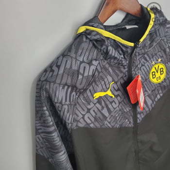 Jaqueta Corta-Vento Borussia Dortmund 21/22 - Chumbo/amarelo