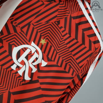 Corta-Vento Flamengo 21/22 -  Vermelho listrado