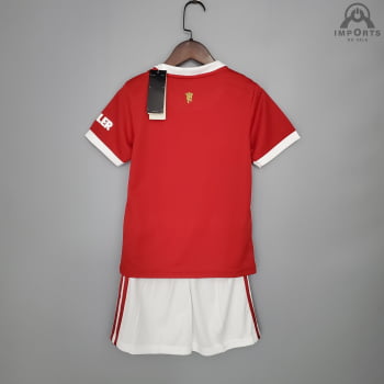 Kit Infantil Manchester United I 21/22 + Personalização Grátis